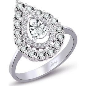 Lilarote Pırlanta 0.37 ct Modern Tasarım Damla Pırlanta Yüzük