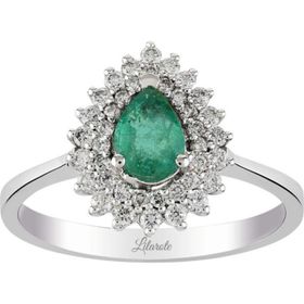 Lilarote Pırlanta 0.45 ct Pırlantalı Zümrüt Yüzük
