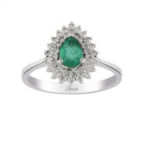 Lilarote Pırlanta 0.45 ct Pırlantalı Zümrüt Yüzük