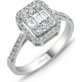 Lilarote Pırlanta 0.60 ct 18k Modern Tasarım Baget Kare Tektaş Yüzük