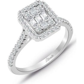 Lilarote Pırlanta 0.60 ct Modern Tasarım Baget Kare Tektaş Yüzük