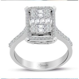Lilarote Pırlanta 0.80 ct Modern Tasarım Baget Kare Tektaş Yüzük