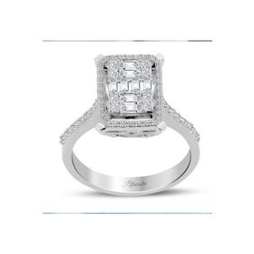 Lilarote Pırlanta 0.80 ct Modern Tasarım Baget Kare Tektaş Yüzük