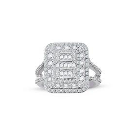Lilarote Pırlanta 1.50 ct Baget Pırlanta Modern Tasarım Yüzük