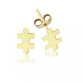 Lilarote Pırlanta Altın Taşsız Puzzle Küpe