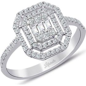 Lilarote Pırlanta Lilarote 0.40 ct Çift Sıra Baget Kare Tektaş Yüzük