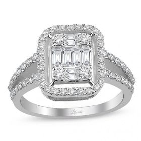 Lilarote Pırlanta Lilarote 0.85 ct Baget Pırlanta Modern Tasarım Yüzük