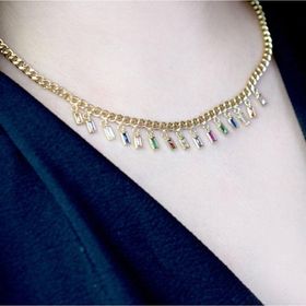 Lilarote Pırlanta Renkli Taşlı Altın Kolye
