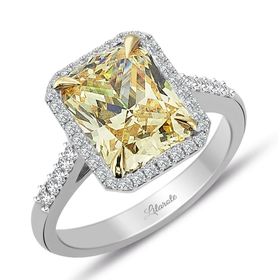 Lilarote PYZK000188 Pırlanta ve Sarı Topaz Baget Kesim Tektaş Yüzük