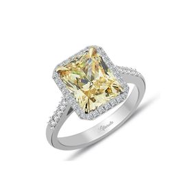 Lilarote PYZK000188 Pırlanta ve Sarı Topaz Baget Kesim Tektaş Yüzük