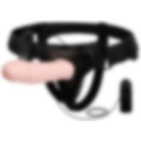 LilituShop 16,5 cm İçi Boş Titreşimli Belden Bağlamalı Protez Kumandalı Vibratör