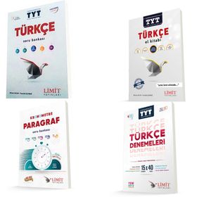 Limit Yayınları - TYT Türkçe Seti Konu Soru ve Deneme Sınavı 4 Kitap