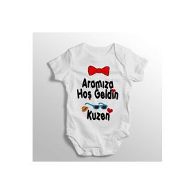 Limon 0 3 Ay Beyaz Aramıza Hoş Geldin Kuzen Yazılı Baskılı Bebek Zıbını
