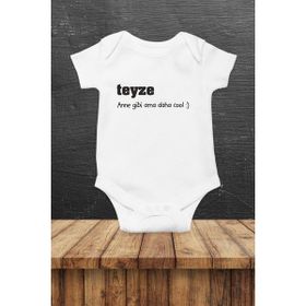 Limon 9 12 Ay Bebek Beyaz Teyze Anne Gibi Ama Daha Cool Baskılı Body Zıbın