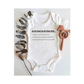 Limon Anneannem Yazılı Kısa Kol Organik Bebek Body