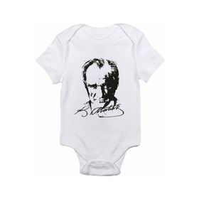 Limon Atatürk ve Imzası Baskılı Bebek Body
