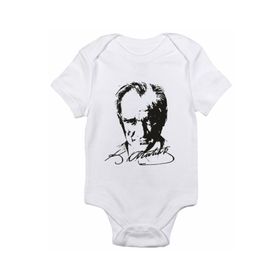 Limon Atatürk ve Imzası Baskılı Bebek Body