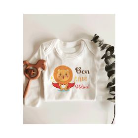 Limon Ben Abi Oldum Uzun Kol Çıtçıtlı Organik Bebek Body