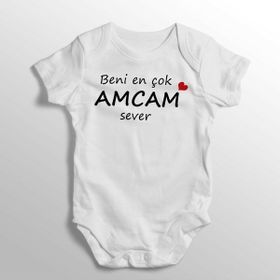Limon Beni En Çok Amcam Sever Yazılı Baskılı Bebek Zıbını