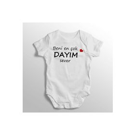 Limon Beni En Çok Dayım Sever Yazılı Baskılı Bebek Zıbını