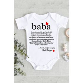 Limon Beyaz Doğumgünü Hediye Baba Unisex Bebek Zıbın Body