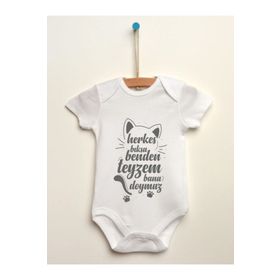Limon Beyaz Herkes Bıksa Benden Teyzem Bana Doymaz Baskılı Unisex Bebek Body Zıbın