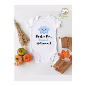 Limon Bırakın Beni Dayıma Gidicem Organik Kısa Kol Çıtçıtlı Bebek Body