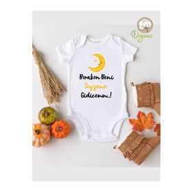 Limon Bırakın Beni Teyzeme Gidicem Organik Kısa Kol Çıtçıtlı Bebek Body