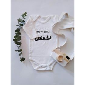 Limon Born For Adventure Yüzüklerin Efendisi Uzun Kol Organik Baskı Bebek Body