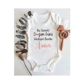 Limon Doğum Günü Hediyen Benim Annem Kısa Kol Organik Bebek Body