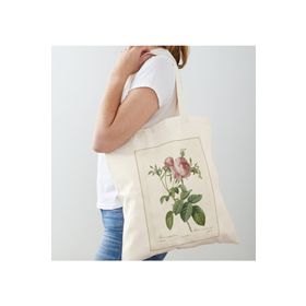 Limon Gül Rose Baskılı Vintage Tasarımlı Ham Bez Omuz Çantası