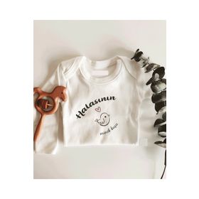 Limon Halasının Minik Kuşu Uzun Kol Çıtçıtlı Organik Bebek Body