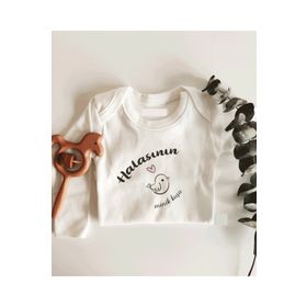 Limon Halasının Minik Kuşu Uzun Kol Çıtçıtlı Organik Bebek Body