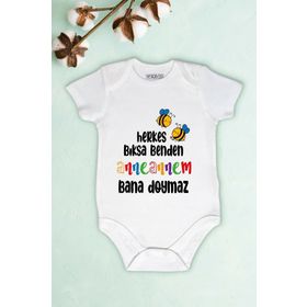 Limon Herkes Bıksa Benden Babaanne Bana Doymaz Baskılı Unisex Bebek Body Zıbın