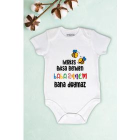 Limon Herkes Bıksa Benden Babaanne Bana Doymaz Baskılı Unisex Bebek Body Zıbın