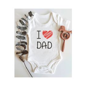 Limon I Love Dad Kısa Kol Organik Bebek Body