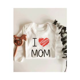 Limon I Love Dad Uzun Kol Çıtçıtlı Organik Bebek Body