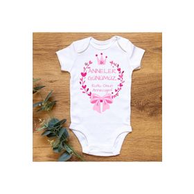 Limon İlk Anneler Günü Kurdele Organik Baskılı Çıtçıtlı Bebek Body