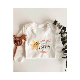 Limon Panik Yok Dedem Halleder Uzun Kol Çıtçıtlı Organik Bebek Body
