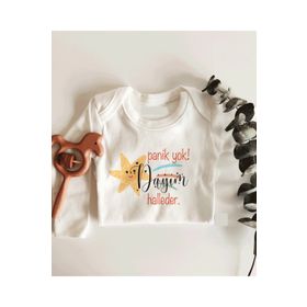 Limon Panik Yok Dedem Halleder Uzun Kol Çıtçıtlı Organik Bebek Body