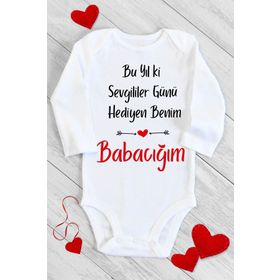 Limon Sevgililer Günü Hediyen Benim Babacığım Uzun Kol Çıtçıtlı Bebek Body