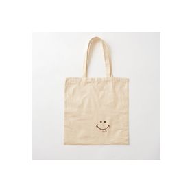 Limon Smile - Happy Tasarımlı Ham Bez Omuz Çantası