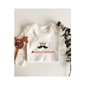 Limon Sünnet Oldum Uzun Kol Çıtçıtlı Organik Bebek Body