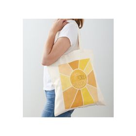 Limon Sunshine Baskılı Ham Bez Omuz Çantası