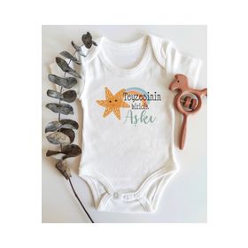 Limon Teyzesinin Biricik Aşkı Yazılı Kısa Kol Organik Unisex Bebek Body Zıbın