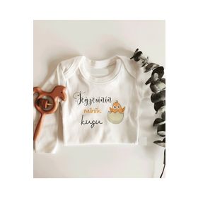 Limon Teyzesinin Minik Kuşu Uzun Kol Çıtçıtlı Organik Bebek Body