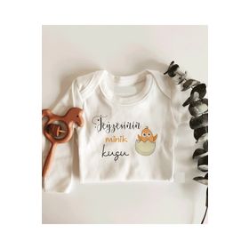 Limon Teyzesinin Minik Kuşu Uzun Kol Çıtçıtlı Organik Bebek Body