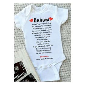 Limon Unisex Bebek Beyaz Doğum Günün Kutlu Olsun Babam Zıbın