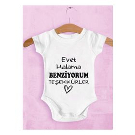 Limon Unisex Bebek Beyaz Evet Halama Benziyorum Teşekkürler Zıbın