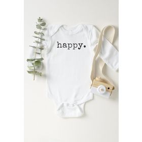 Limon Unisex Bebek Beyaz Happy Uzun Kollu Çıtçıtlı Body